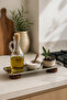 Silver Stainless Steel Rectangular Presentation and Serving Plate with Double Wooden Legs 33X13 cm - 4
