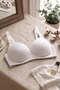 Unpadded Underwire-Free White Ribbon Detailed Bra - 4