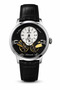 Men's Automatic 40 Jewels Double Balance Black Leather Cord Wristwatch 2 Year Warranty - 2