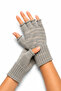 Unisex Cut-Out Half-Toe Beige Colored Knitwear Gloves - 3
