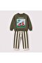 Boy's Scooter Printed Sweatshirt Striped Pants Top and Bottom Set