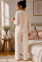 Women's 3-Piece 100% Cotton Transfered Ribbed Lace Pajama Set - 2