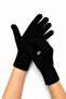 Unisex Full-Fingered Black Colored Knitwear Gloves - 2