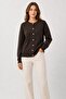 Women's Cardigan Buttoned Crew Neck Knitwear Soft Textured - 5