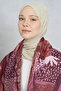 Willow pattern shoulder shawl - burgundy - 2