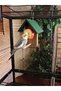 Wooden Bird Fruit and Vegetable Holder with Hangers Inside and Outside the Cage for Budgerigars