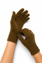 Unisex Full-Fingered Brown Knitwear Gloves - 2