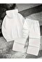 Unisex Men's and Women's Delete Text Printed Oversize 3 Thread Hooded Hoodie and Baggy Bottom Sweatpants Set - 2