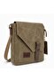 Unisex Camel Canvas Shoulder Bag – Casual Messenger Bag with Flap and Pockets
