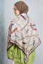 Belt pattern shoulder shawl - dark beige - 3