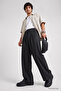 Anthracite Pleated Woven Palazzo Men's Trousers - 82201