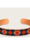 Turquoise red kilim thin copper bracelet, adjustable - 4