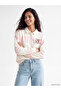 Xside Pink Polo Collar Embroidered Women's Sweatshirt