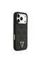 iPhone 18 Pro Case Licensed M-Safeli Pu Leather Stone Triangle Logo 4g Patterned Strass Cover Black - 4