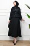 Black Buttoned Jacket Skirt Suit