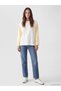 Two Mt Shop Quality Lcw Modest White Combed Cotton Color Block Oversize Women's Sweatshirt Tunic - 2