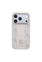 iPhone 18 Pro Max Case Licensed M-Safeli Leather 4g Patterned Stripe Lettering Logo Cover Pink - 3