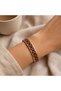 Turquoise red triangle thin copper bracelet, adjustable - 3