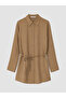 Lcw Modest Beige Modal Blend Tie-Up Women's Shirt Tunic - 6