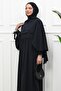 Black Cape Modal Dress - 2