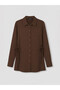 Alita City Farkıyla Lcw Everyday Brown Women's Shirt Tunic with Tie Sides - 5