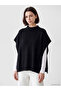 Lcw Modest Black Half Turtleneck Women's Knitwear Poncho