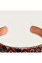 Navy blue red baklava thin copper bracelet, adjustable - 4