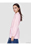 Two Mt Shop Quality Lcw Modest Pink High Collar Belted Striped Women's Shirt Tunic