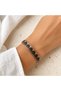 Black copper ivy thin copper bracelet, adjustable - 2