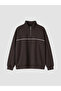 Alita City Lcw Modest Brown Interlock Plain Oversize Women's Sweatshirt Tunic with a Difference - 5