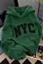 Nyc Printed Unisex Hooded Kangaroo Pocket Sweatshirt