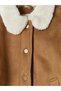 Two Mt Shop Quality Lcw Kids Brown Fur Collar Girls' Suede Look Coat - 4
