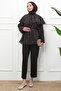 Brown Collared Cape Patterned Tunic - 2