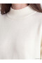 Lcw Modest Ecru Stand Collar Women's Knitwear Tunic - 3