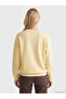 Xside Yellow Crew Neck Oversize Women's Thick Sweatshirt - 4
