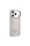 iPhone 18 Pro Case Original Licensed M-Safeli Leather 4g Patterned Stripe Lettering Logo Cover Pink - 4