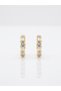 Full Circle Row of Zircon Baguette Stone Hoop Earrings