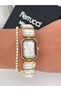 Steel Strap Special Design Women's Wristwatch with 2 Years Warranty, 3 Atm Waterproof + Bracelet as a Gift - 3