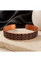 Black copper micro geometric thin copper bracelet, adjustable - 7