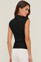New Season Half Fishmesh Draped Bluz with Shawl Detail - 5