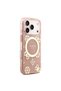 iPhone 18 Pro Max Case Licensed M-Safeli Iml Peony and 4g Pattern Classic Logo Cover Pink - 4