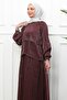 Brown Lace Detailed Skirt Suit - 2
