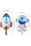 Space Astronaut Concept 4-Year-Old Balloon Set - 16 Piece Space Concept Birthday Set - Astronaut, Rocket, Ufo Foil Balloon - 7