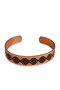 Copper black diamond stripe thin copper bracelet, adjustable