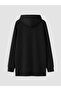 Lcw Everyday Black Soft Touch Oversize Women's Zippered Sweatshirt - 7