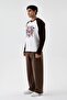 Double Color Eagle Printed Detailed Oversize Long Sleeve Tshirt - 4