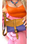 100% Real Leather, Completely Handmade, Single Compartment Women's Purple Tan Minimal Postman Shoulder Bag - 2