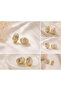 Curved Stone Steel Earrings - 2
