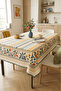 Modern Colorful Floral Tablecloth Stain-Resistant Stylish Design for Garden Balcony - 4