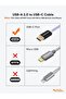 كيبل كريشن كيبل نقل بيانات للشحن السريع USB A الى C بطول 6 انش 3 امبير - 2